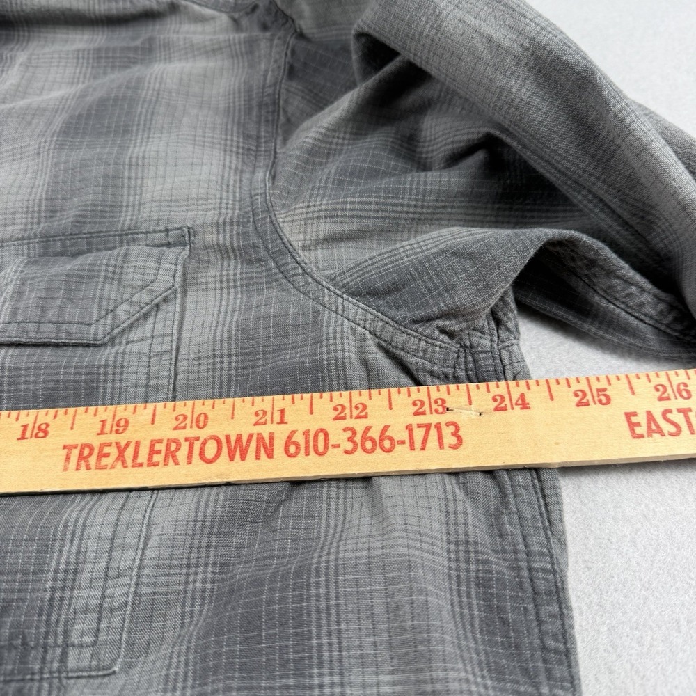 Carhartt Button Down Mens Shirt LT Large Tall Gray Plaid Relaxed Fit Workwear - Picture 5 of 8